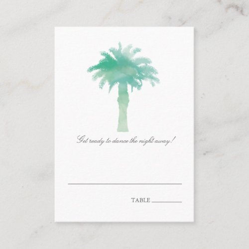 Serene Palm Tree Watercolor  Seating Card