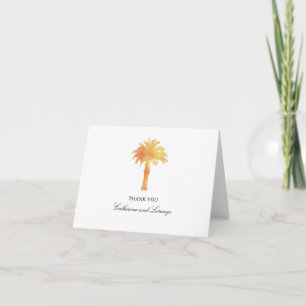 Serene Palm Tree Watercolor Thank You Card