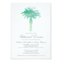 Serene Palm Tree Watercolor  | Wedding Rehearsal Card