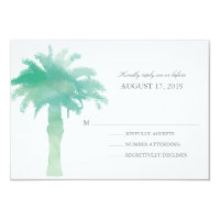 Serene Palm Tree Watercolor  | Wedding RSVP Card