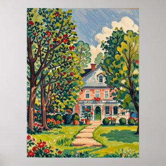 Serene Park Scene in Early Spring Poster