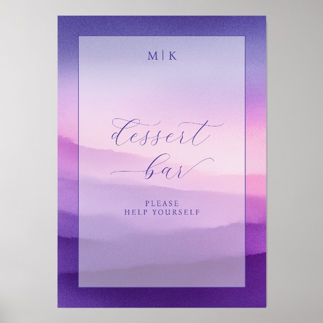 Serene Pastel Dessert Bar Sign Holder (Front)