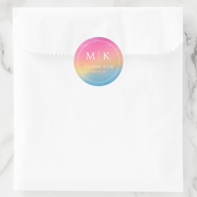 Serene Pastel Gradient Circle Classic Round Sticker (Bag)