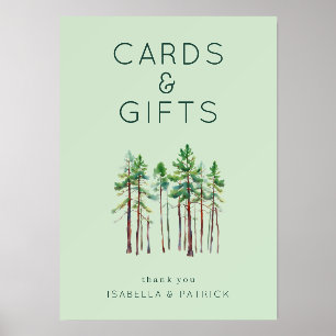 Serene Pastel Green Watercolor Pine Trees Holder