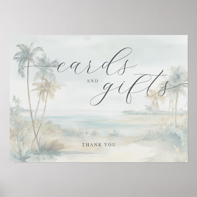 Serene Pastel Watercolor Beach Scene Holder (Front)
