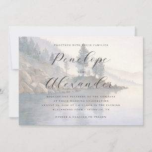 Serene Pastel Watercolor Landscape Invitation