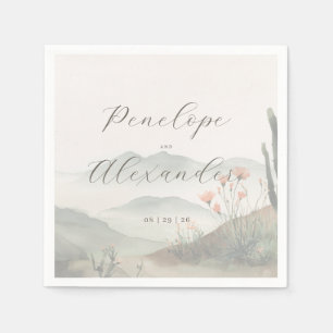 Serene Pastel Watercolor Landscape Napkins