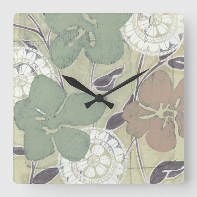 Serene Pastels II Square Wall Clock (Front)