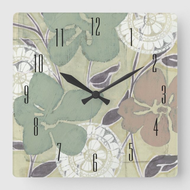 Serene Pastels II Square Wall Clock (Front)