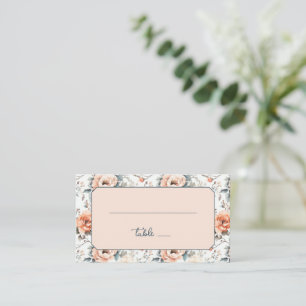 Serene Peach Vintage Floral Place Card