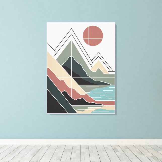 Serene Peaks Canvas Print (Insitu(Wood Floor))