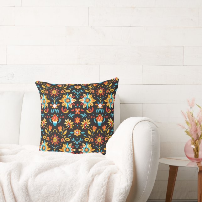 Serene Petal Patterns 20x20 Throw Pillow (Couch)
