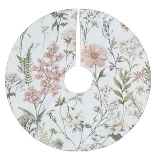 Serene Petals Brushed Polyester Tree Skirt