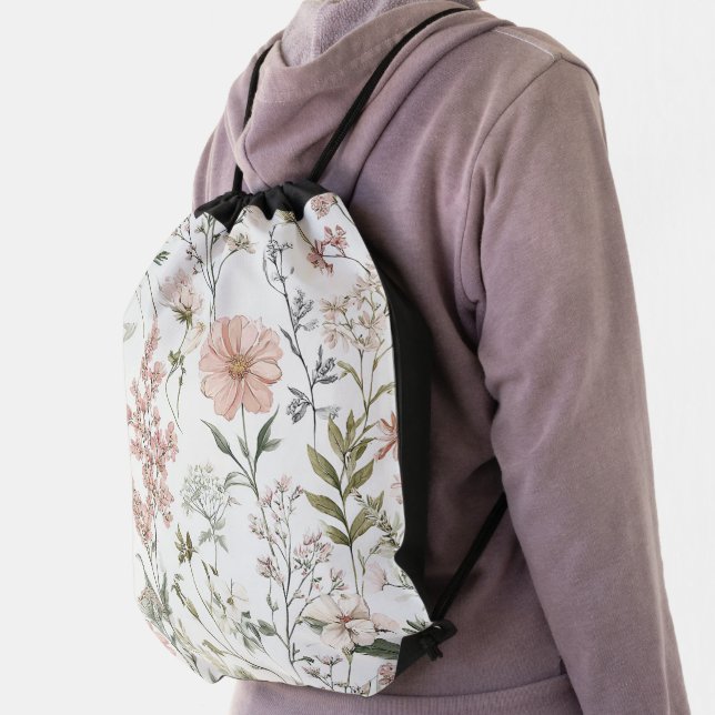 Serene Petals Drawstring Bag (Insitu)