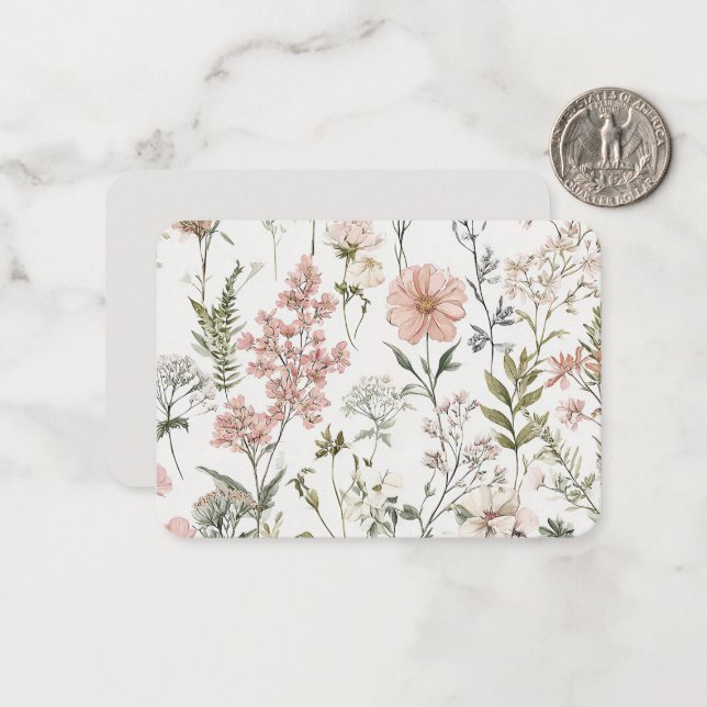 Serene Petals Note Card (Front/Back In Situ)