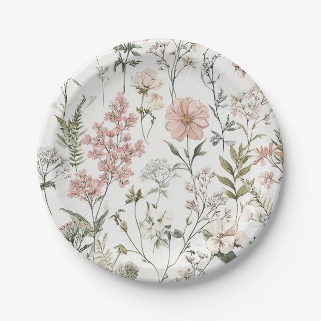 Serene Petals Paper Plates (Front)
