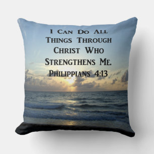 SERENE PHILIPPIANS 4:13 PHOTO DESIGN THROW PILLOW