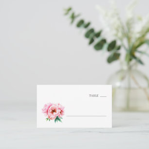 Serene Pink Floral Minimalist Place Card