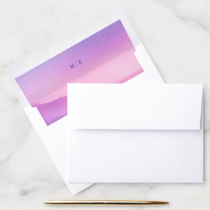 Serene Pink Purple Watercolor Gradient Envelope Liner