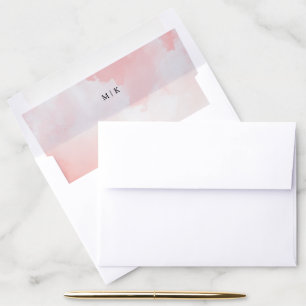 Serene Pink Watercolor Gradient Envelope Liner
