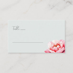 Serene Pink Watercolor Peony Place Card