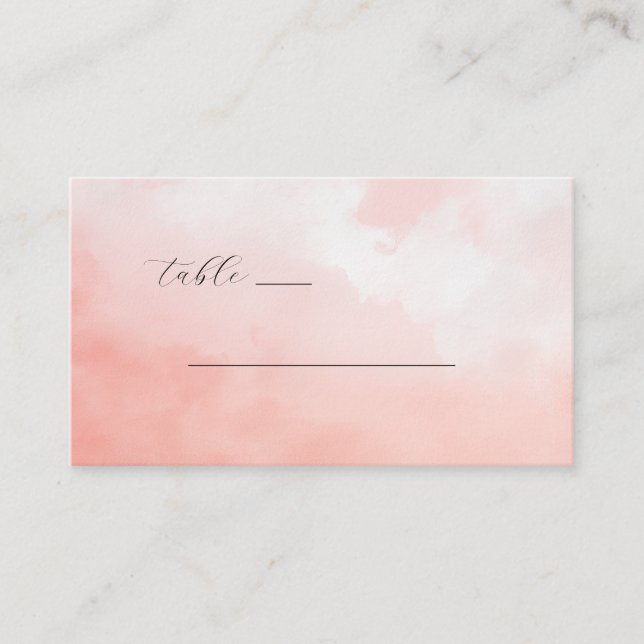 Serene Pink Watercolor Table Sign Place Card (Front)