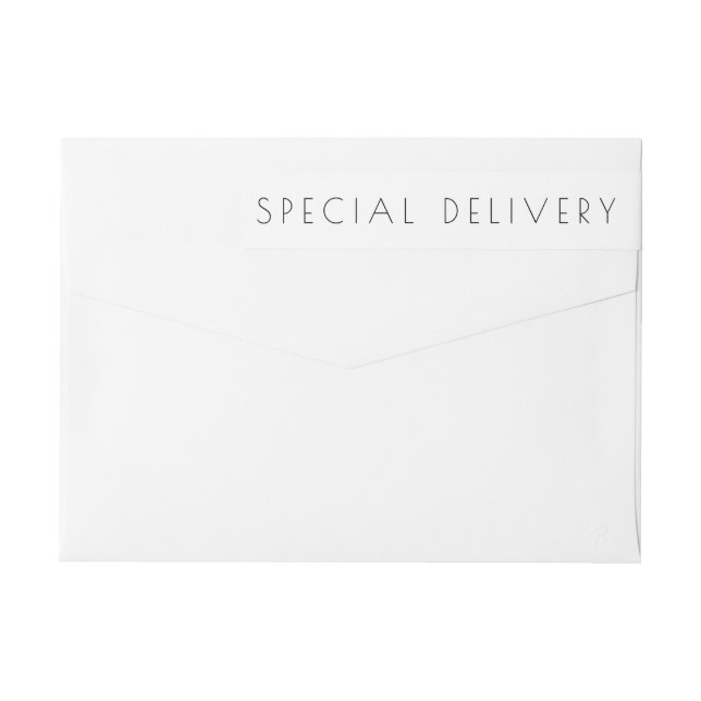 Serene Poiret Special Delivery Birth Announcement Wrap Around Label (Back)