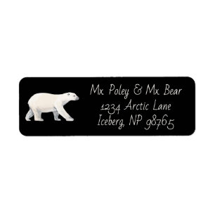 Serene Polar Bear on Black Label