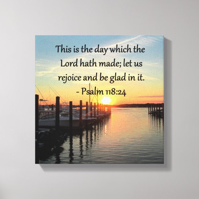 SERENE PSALM 118:24 SUNSET OVER THE LAKE CANVAS PRINT (Front)