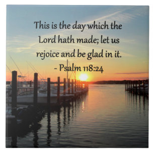 SERENE PSALM 118:24 SUNSET OVER THE LAKE CERAMIC TILE