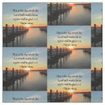 SERENE PSALM 118:24 SUNSET OVER THE LAKE FABRIC