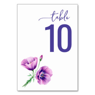 Serene Purple Botanical Table Card