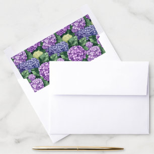 Serene Purple Floral Hydrangea Envelope Liner
