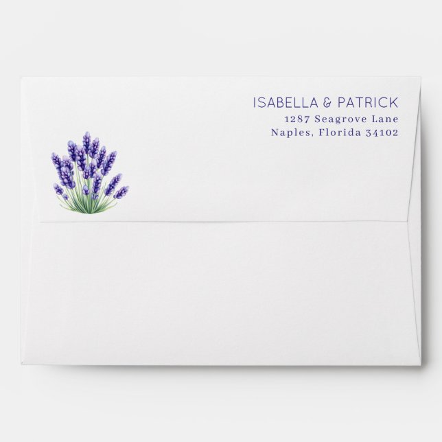 Serene Purple Floral Lavender Envelope (Back (Top Flap))