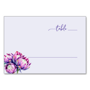 Serene Purple Floral Table Number