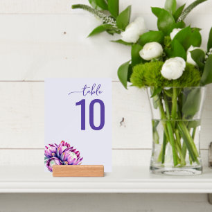 Serene Purple Minimalist Floral Number Holder