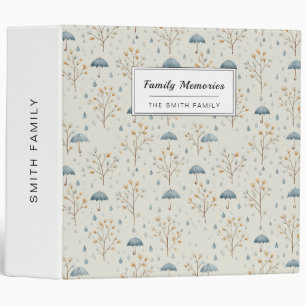 Serene Rain Garden Floral Pattern (10) 3 Ring Binder