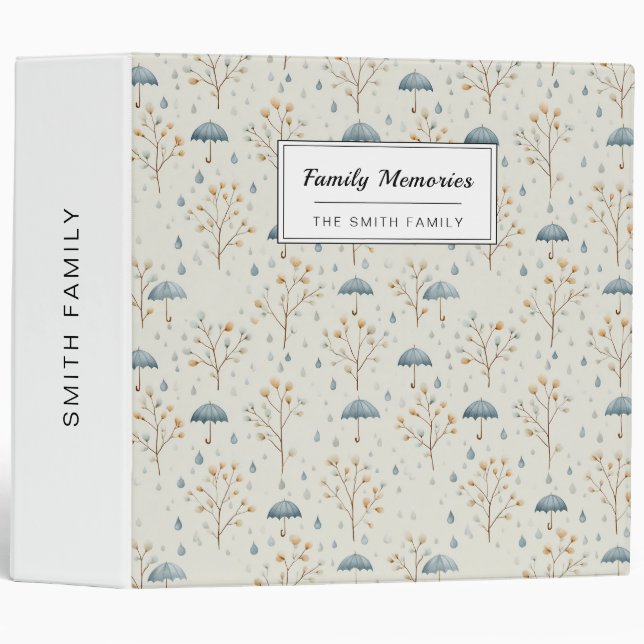 Serene Rain Garden Floral Pattern (10) 3 Ring Binder (Front/Spine)