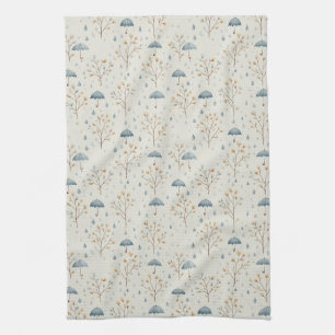 Serene Rain Garden Floral Pattern (10) Kitchen Towel