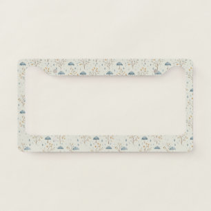 Serene Rain Garden Floral Pattern (10) License Plate Frame