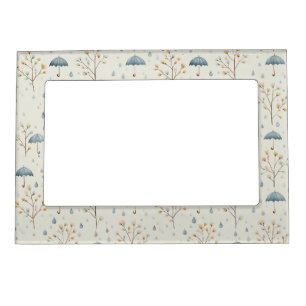 Serene Rain Garden Floral Pattern (10) Magnetic Frame