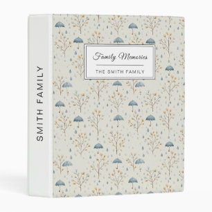 Serene Rain Garden Floral Pattern (10) Mini Binder