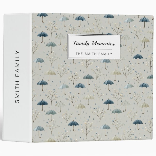 Serene Rain Garden Floral Pattern (11) 3 Ring Binder (Front/Spine)