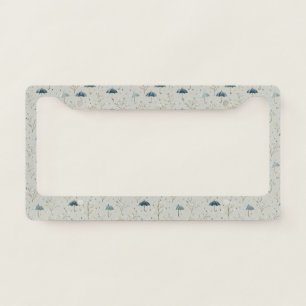 Serene Rain Garden Floral Pattern (11) License Plate Frame