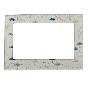 Serene Rain Garden Floral Pattern (11) Magnetic Frame