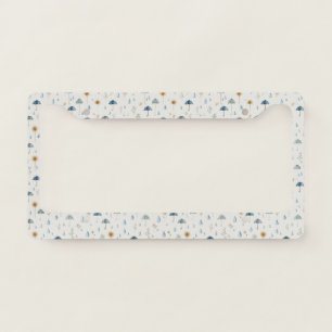 Serene Rain Garden Floral Pattern (12) License Plate Frame