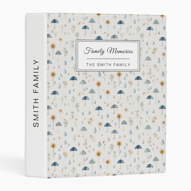 Serene Rain Garden Floral Pattern (12) Mini Binder (Front/Spine)