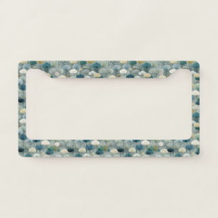Serene Rain Garden Floral Pattern (1) License Plate Frame