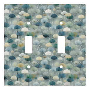 Serene Rain Garden Floral Pattern (1) Light Switch Cover