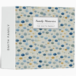 Serene Rain Garden Floral Pattern (2) 3 Ring Binder